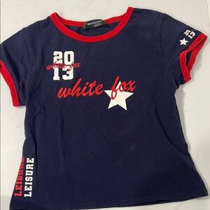 White Fox Navy and Red T-Shirt